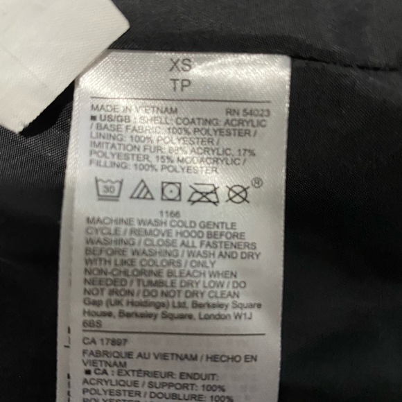 Gap Womens Black Faux Fur Lined Hooded Zip Up Puffer Vest. Sz- XS - Picture 11 of 13